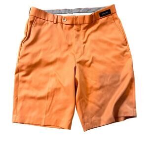 Ballin Micro Nano Travel Twill Performance Plain Front Shorts.  Orange Size 34